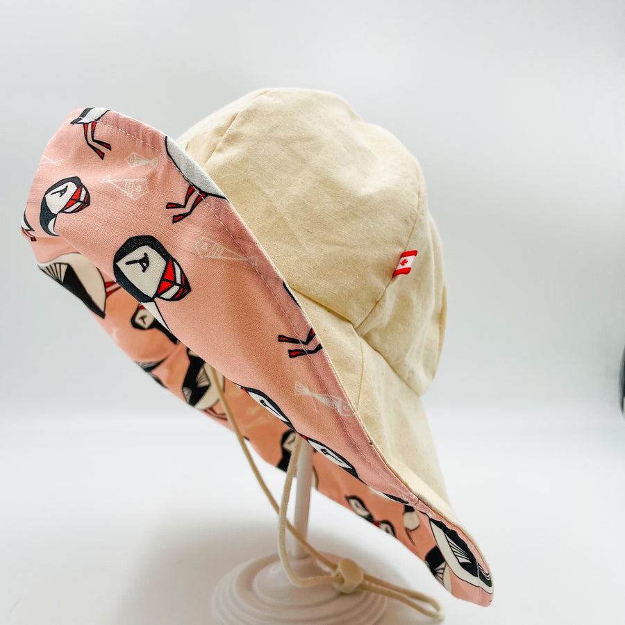 Adult Summer Hat (Pink Puffin)