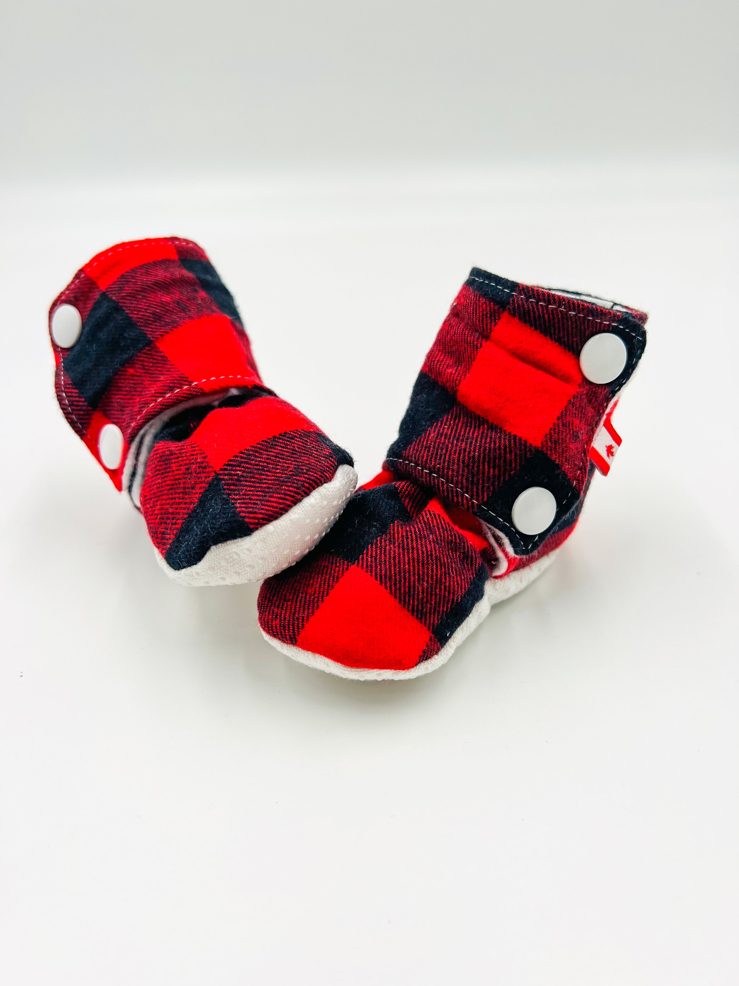 Buffalo plaid 2025 baby booties