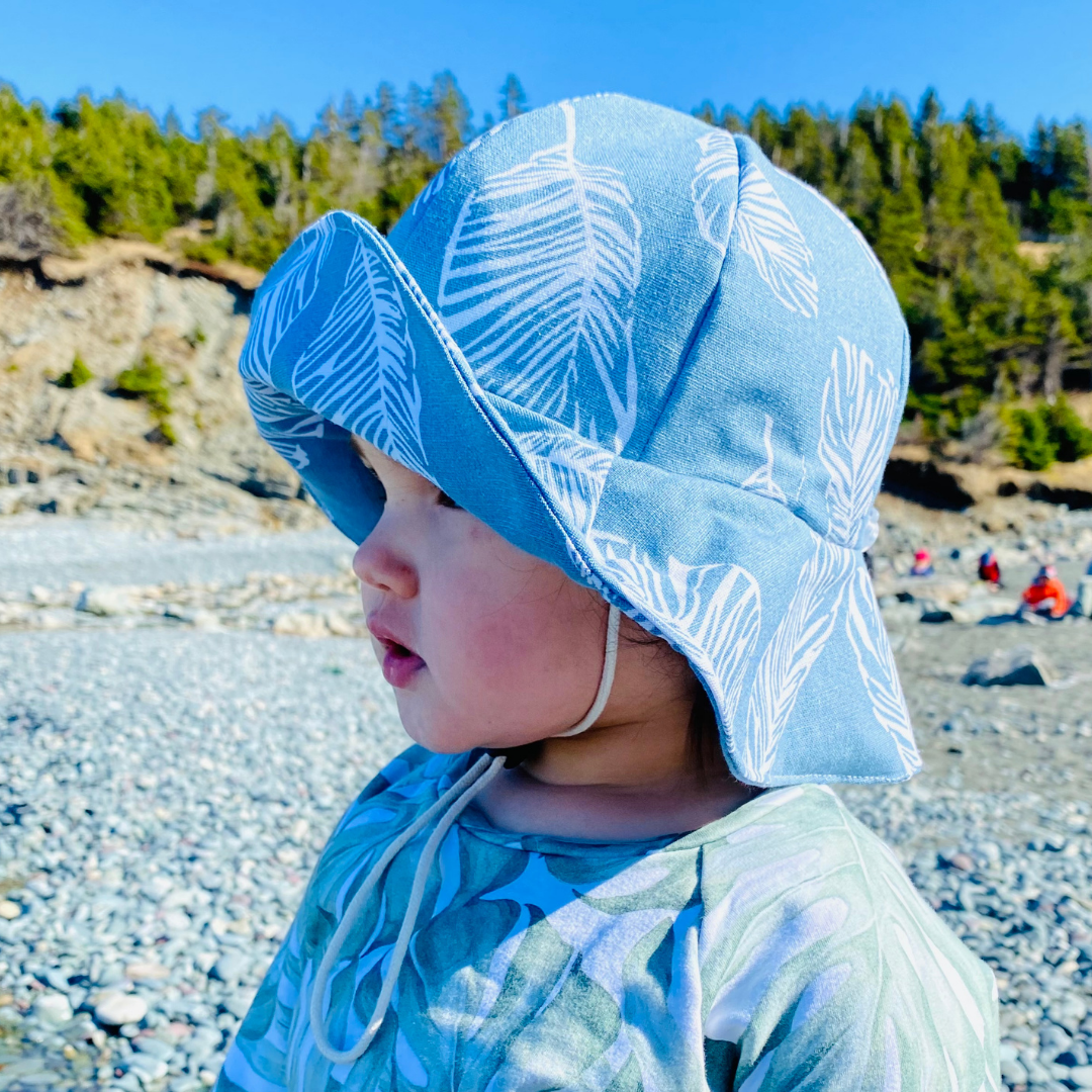 Summer Hat Linen (Blue Leaf) 0-3 months