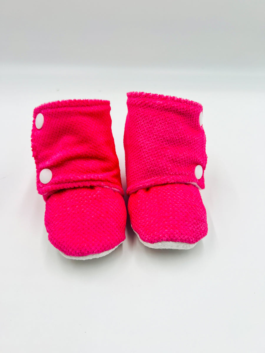 Baby Booties (fuchsia corduroy)