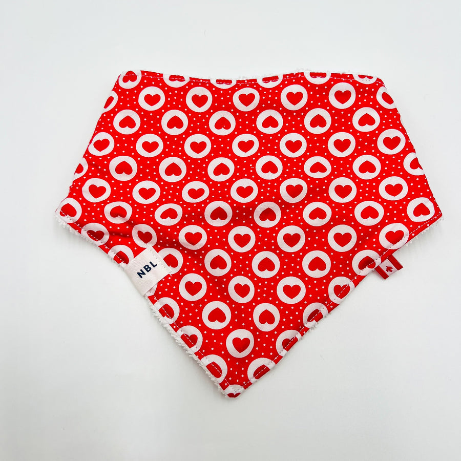 Bandana Bib (Red Hearts)