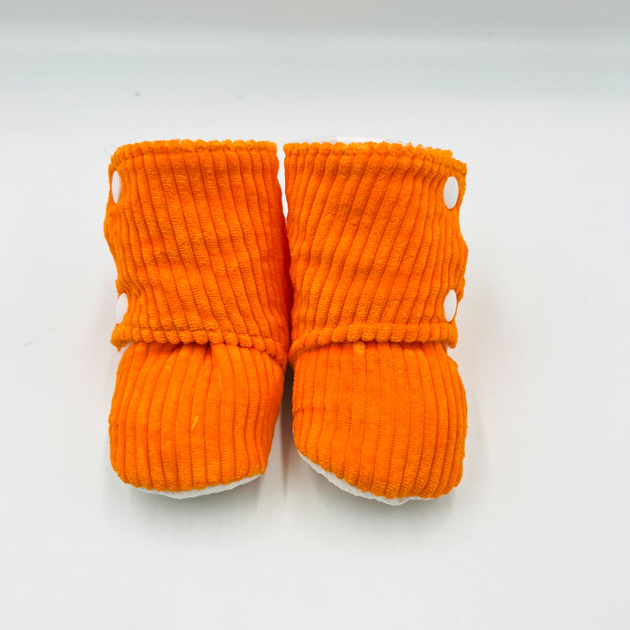 Baby Booties (Orange corduroy)