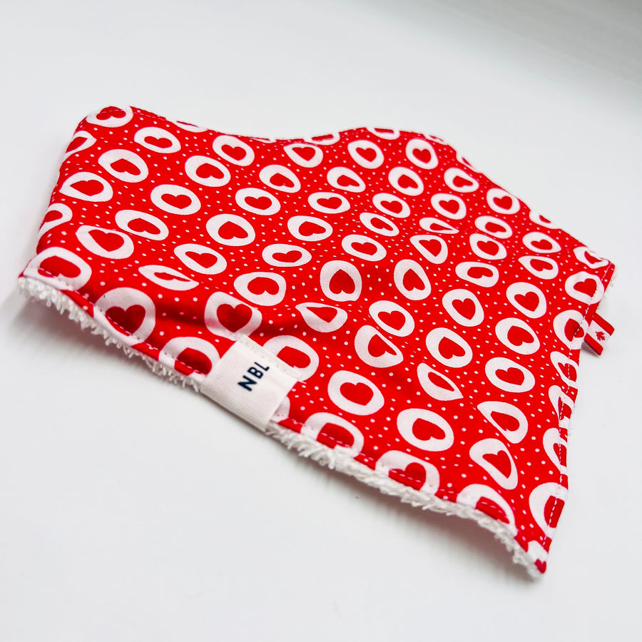 Bandana Bib (Blue Hearts)