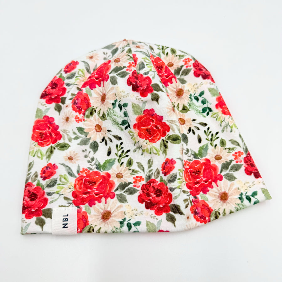 Beanie Hat (Christmas Retro Floral)