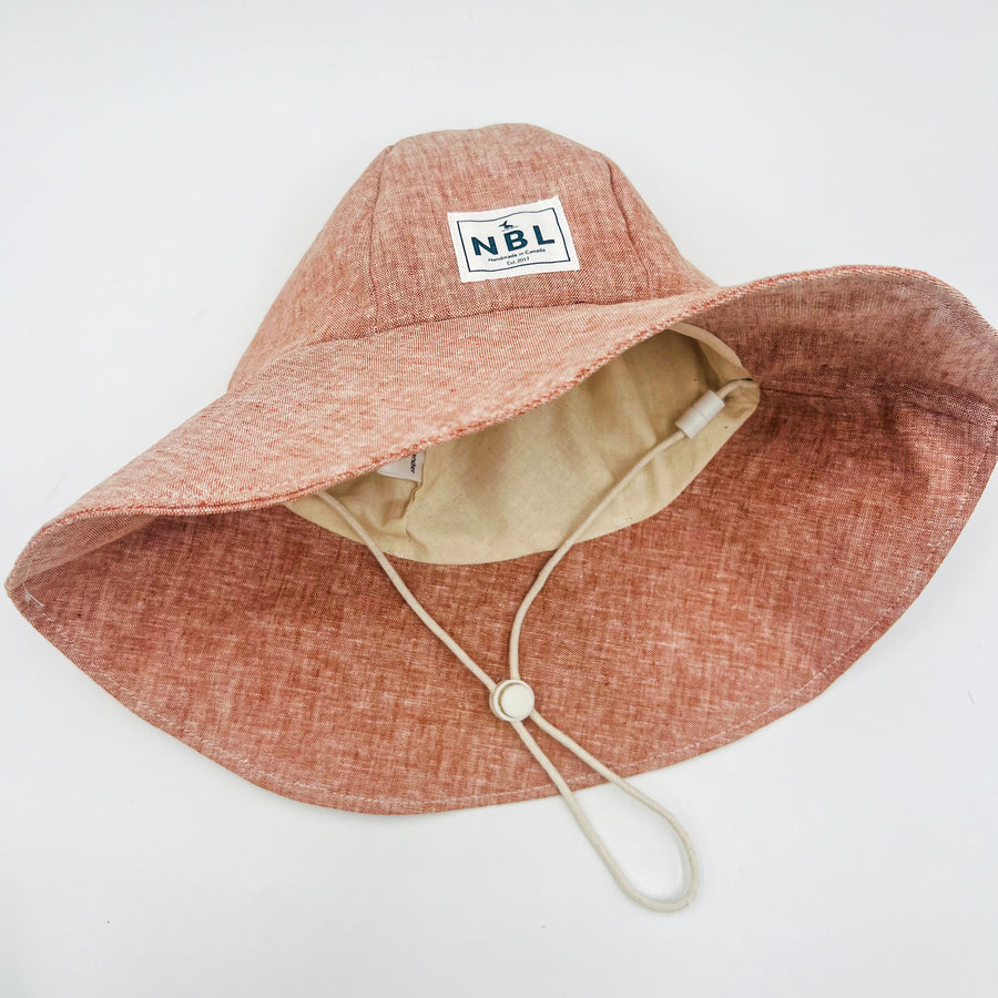 Adult Summer Hat (Linen Red Brick)