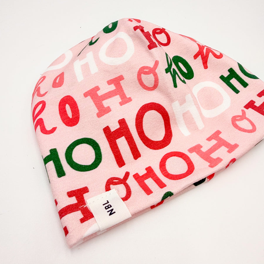 Beanie Hat (Ho Ho Ho in Red, Pink and Green)