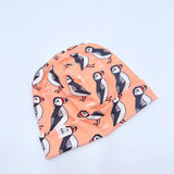 Adult Beanie Hat (Pink puffin)