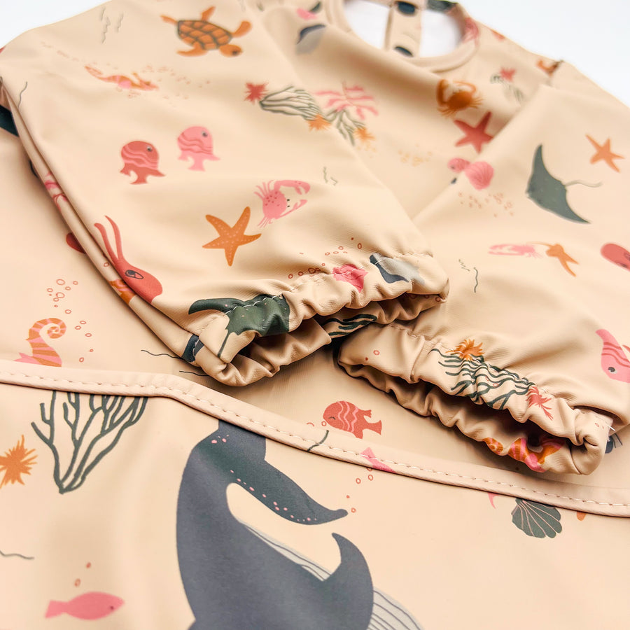 Long Sleeves Bib Sea world  (beige)