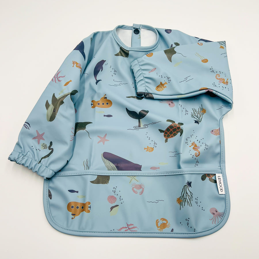 Long Sleeves Bib Sea world  (blue)