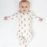 Vintage Bear Bamboo Footed Sleeper - Lulujo