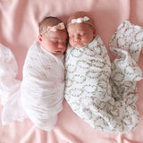 Bows & Rose Trellis Cotton Swaddle 2 Pack - Lulujo