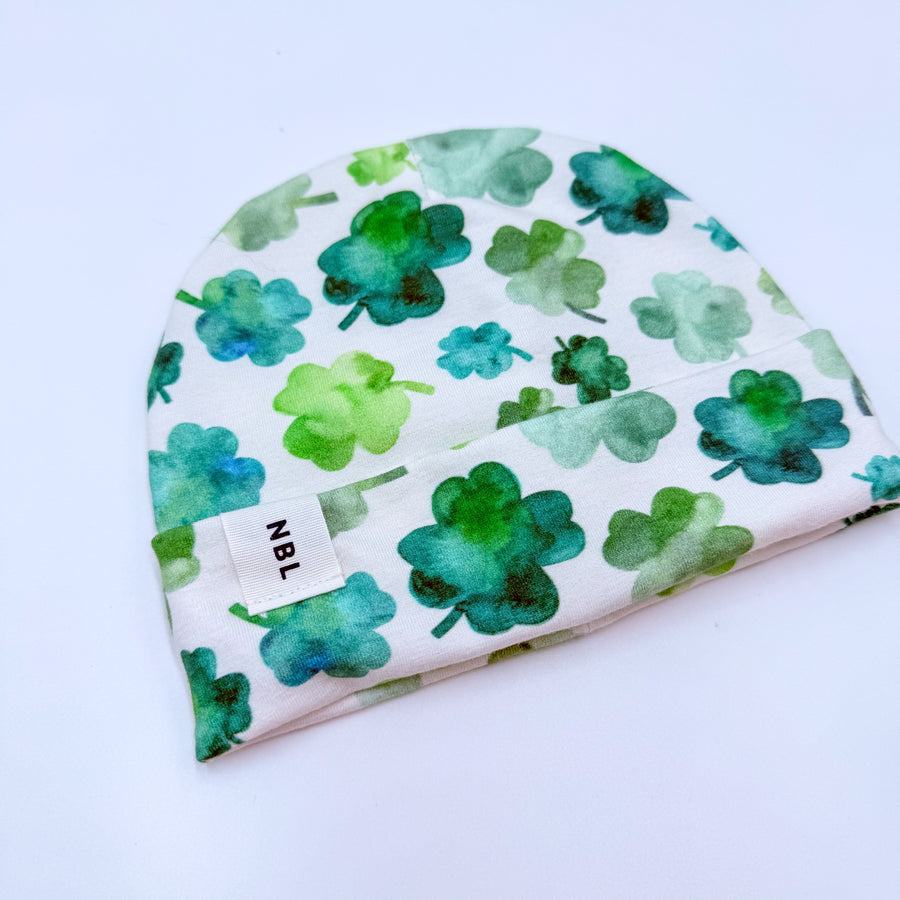 Beanie Hat (Watercolour shamrock)