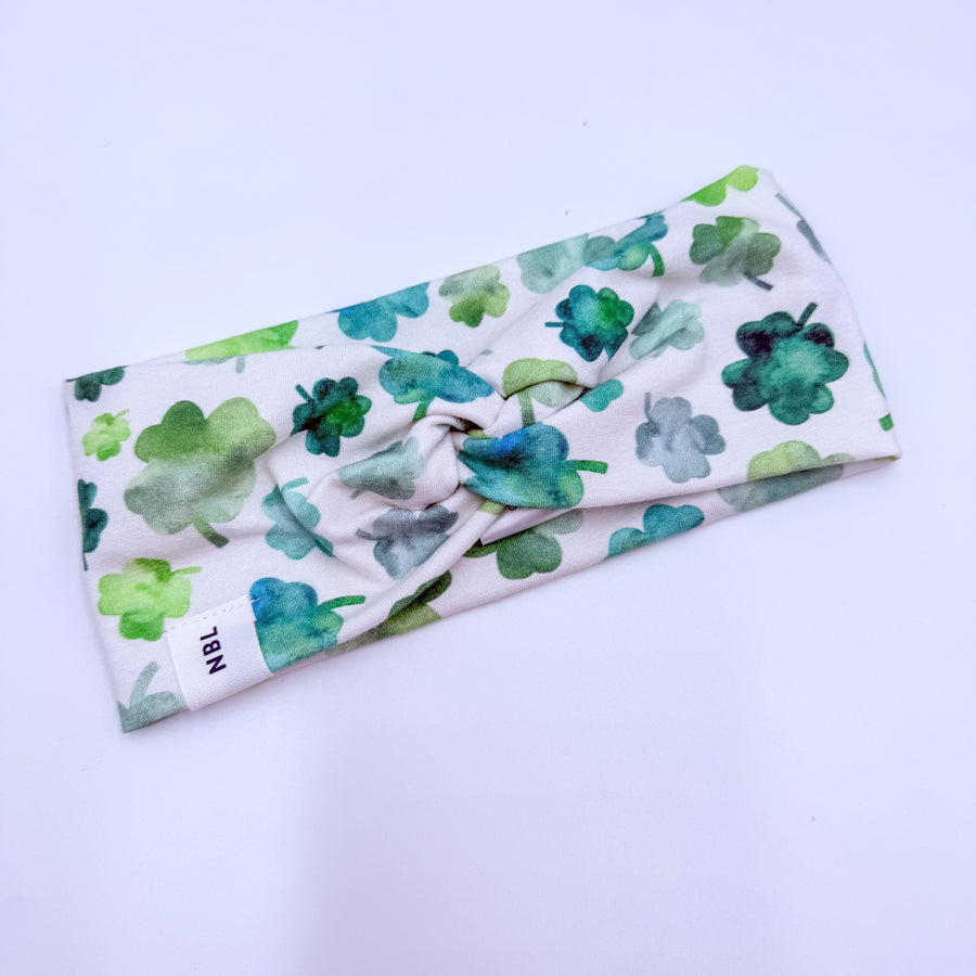 Knot Headband  (Watercolour Shamrock)