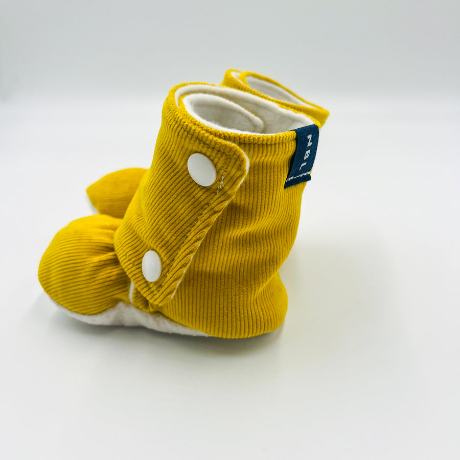 Baby Booties (Mustard Corduroy)