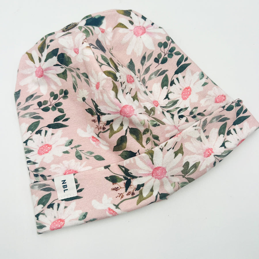 Adult Beanie Hat (Pink Daisy)