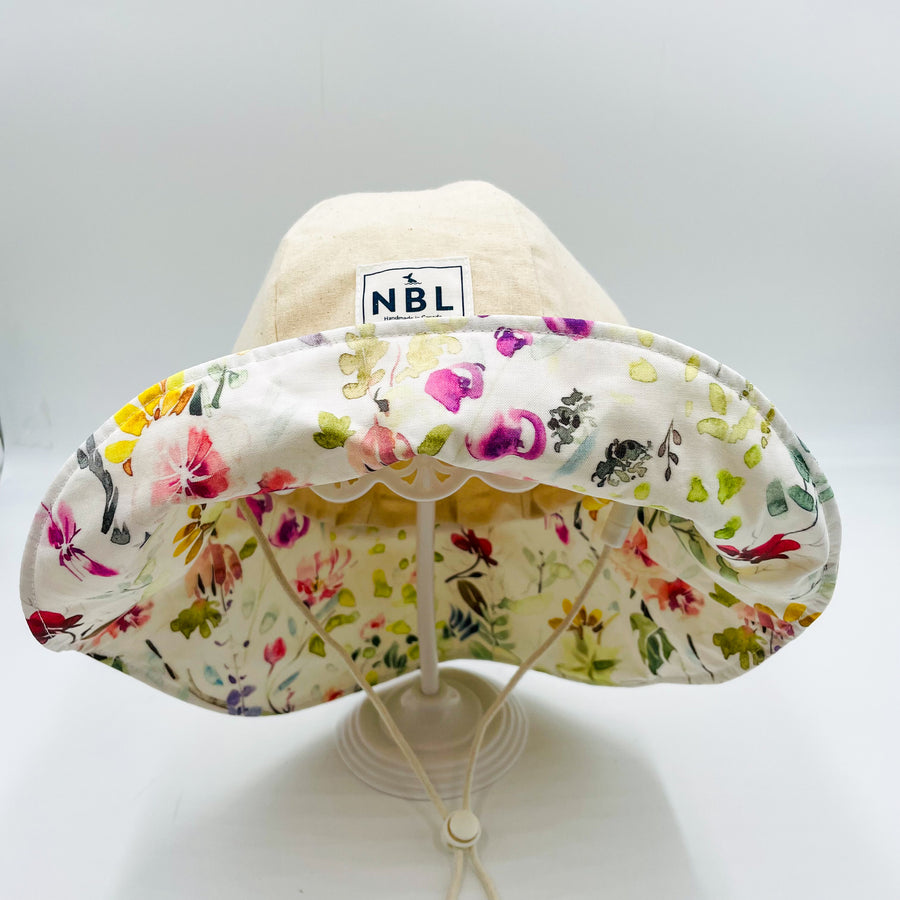 Adult Summer Hat (Watercolor Flowers)
