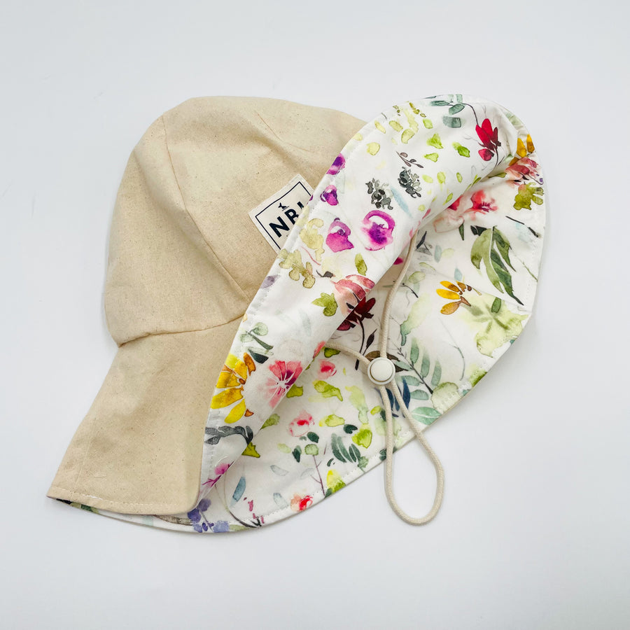 Adult Summer Hat (Watercolor Flowers)