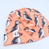 Adult Beanie Hat (Pink puffin)