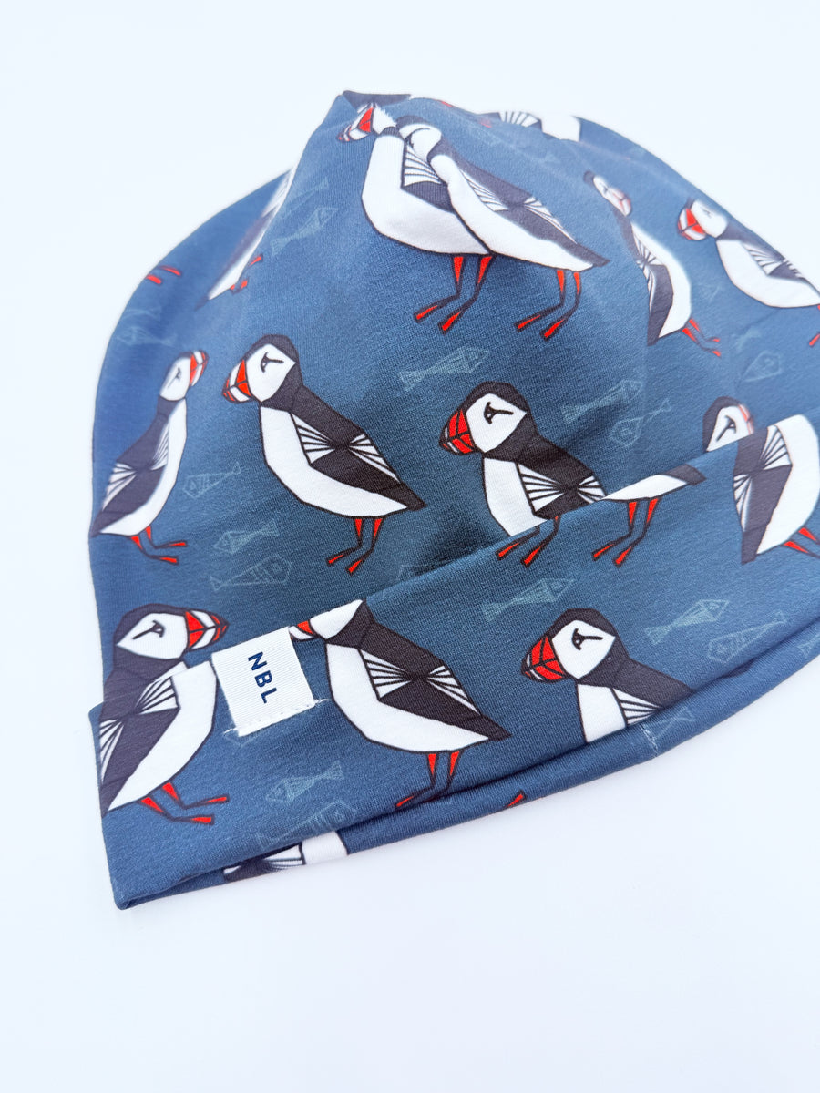 Adult Beanie Hat (Blue puffin)