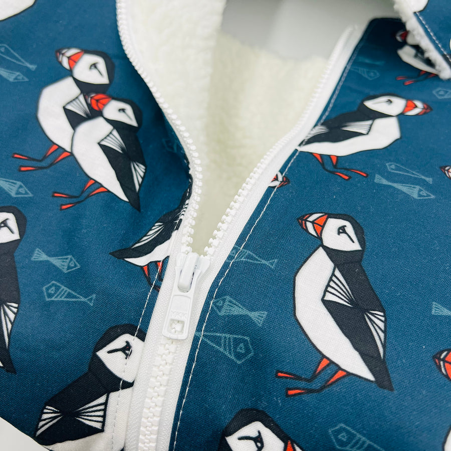 Car Seat Cover Winter (Blue Puffin)