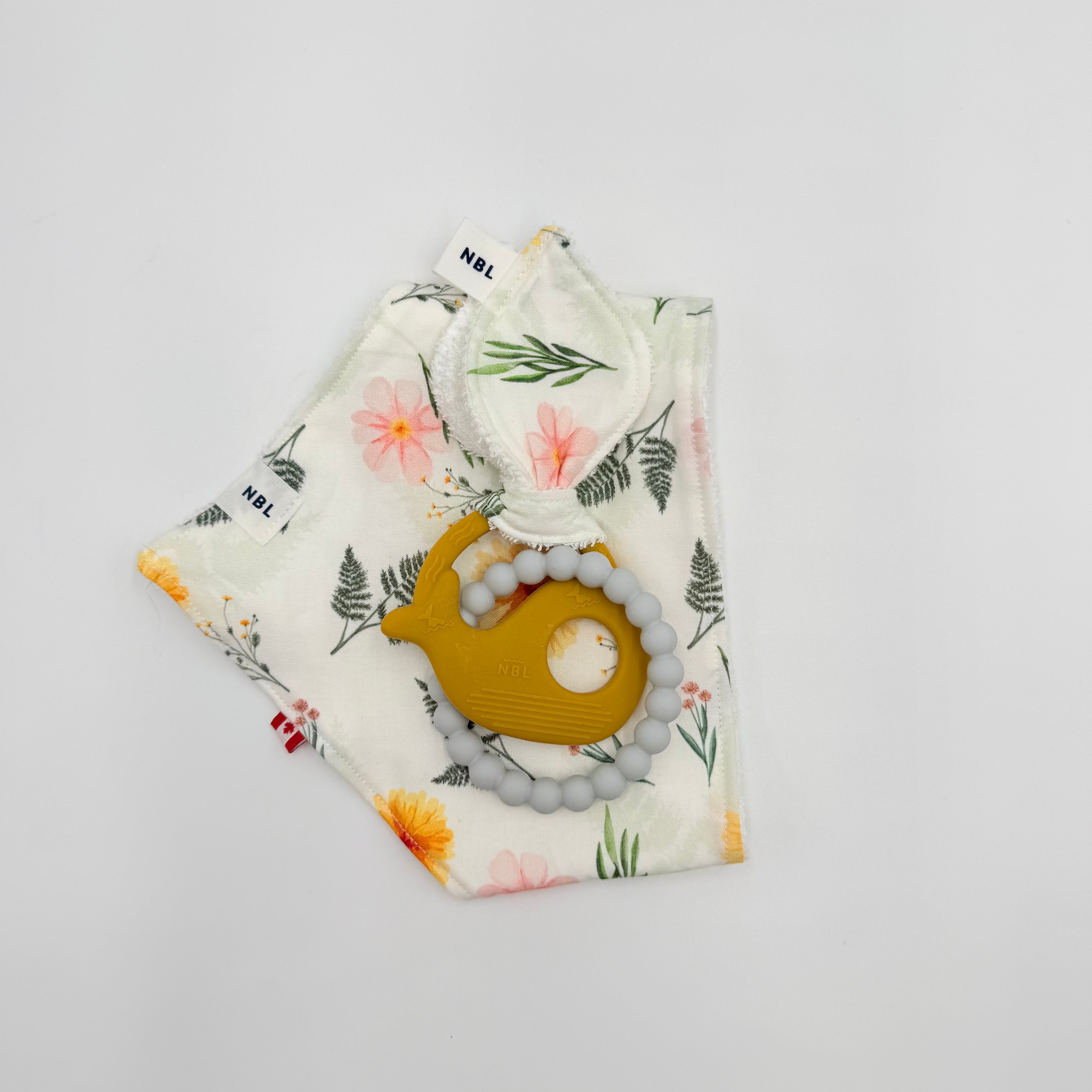 Bandana Bib and Silicone Teether Gift Set