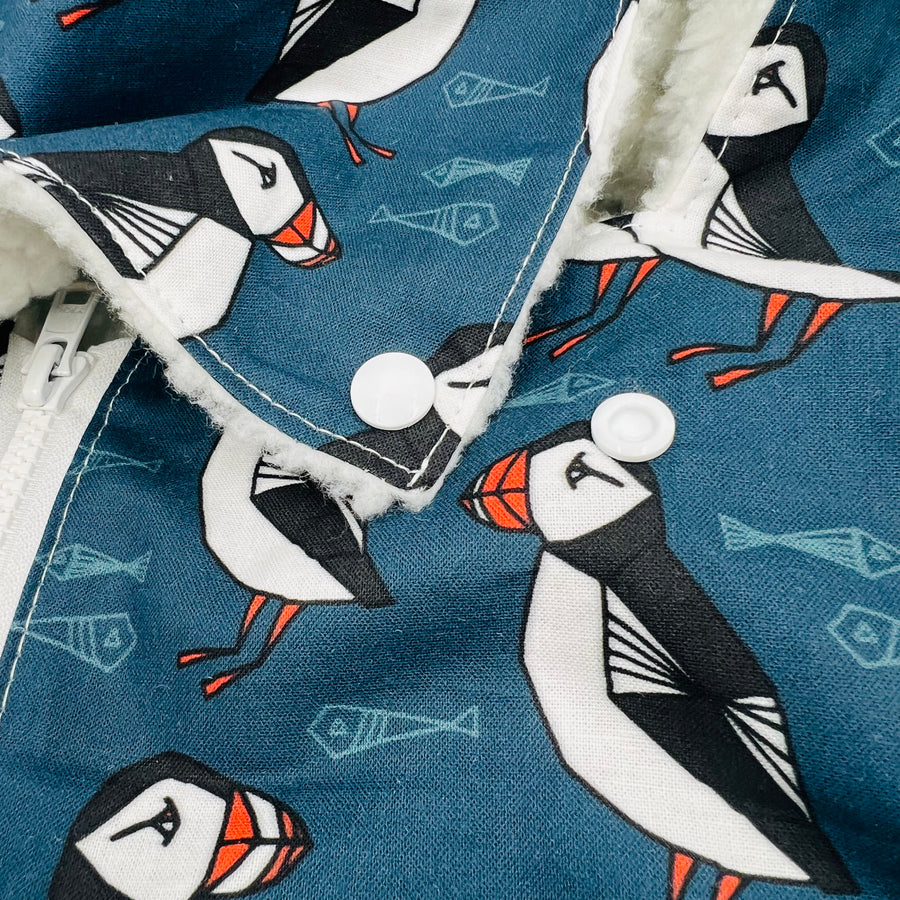 Car Seat Cover Winter (Blue Puffin)