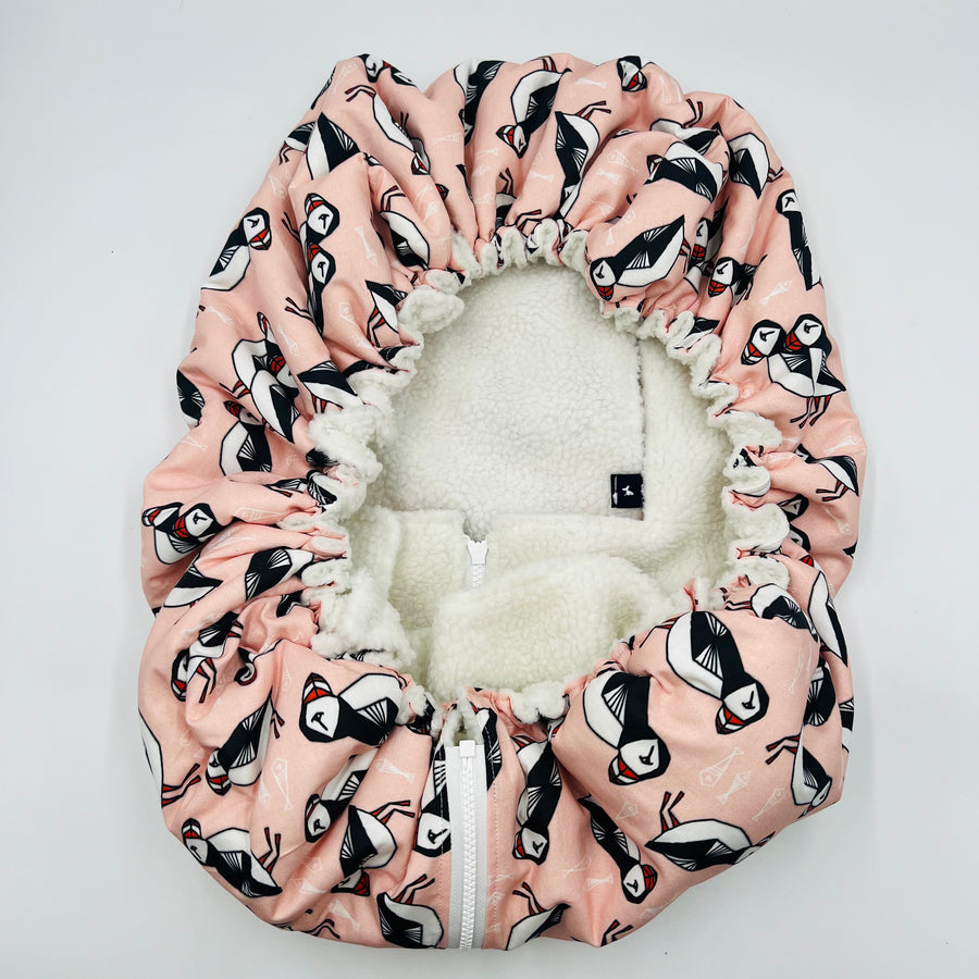 Car Seat Cover Winter (Pink Puffin)