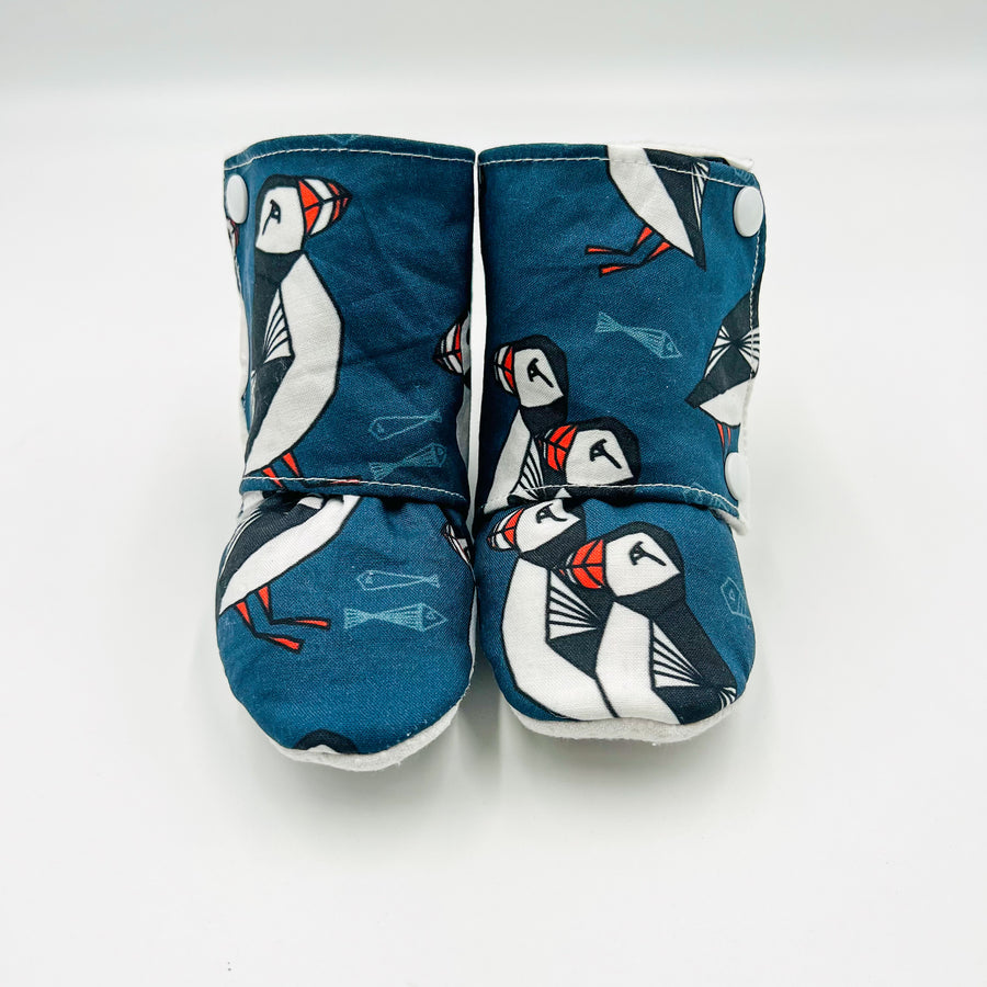 Baby Booties (Blue Puffin)
