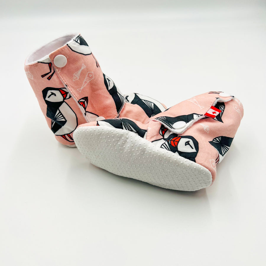Baby Booties (Pink Puffin)