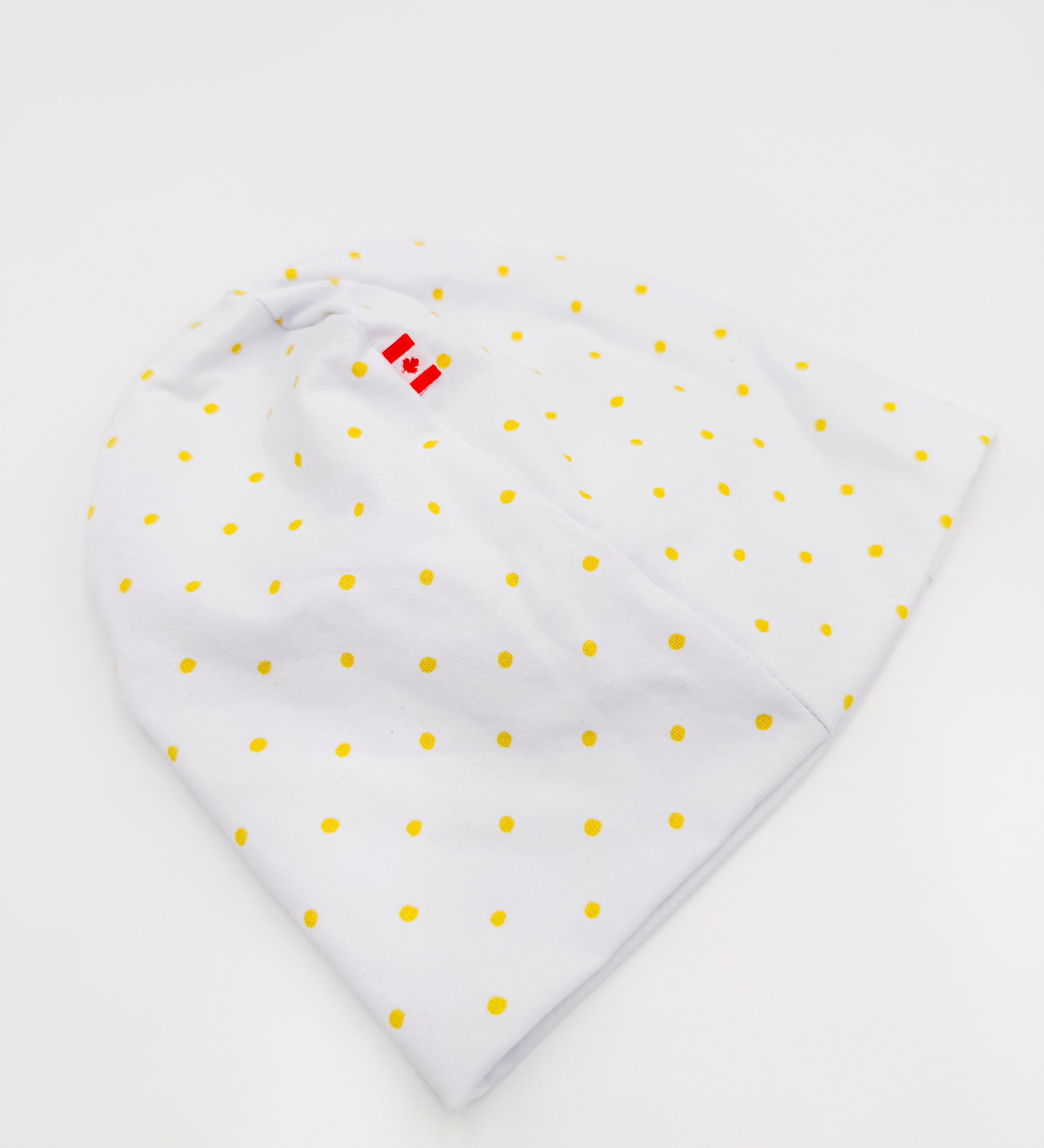 Beanie Hat - Lemon Polka Dots - Adult