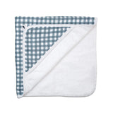 Navy Gingham Hooded Towel - Lulujo