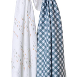 Swaddle 2 Pack (Navy Gingham & Fish)
