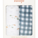 Swaddle 2 Pack (Navy Gingham & Fish)