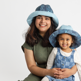 Summer hat Ocean deep mom and baby matching.