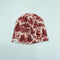 Handmade Christmas Scene beanie hat with NBL label, red Santa toile print, Made in Canada