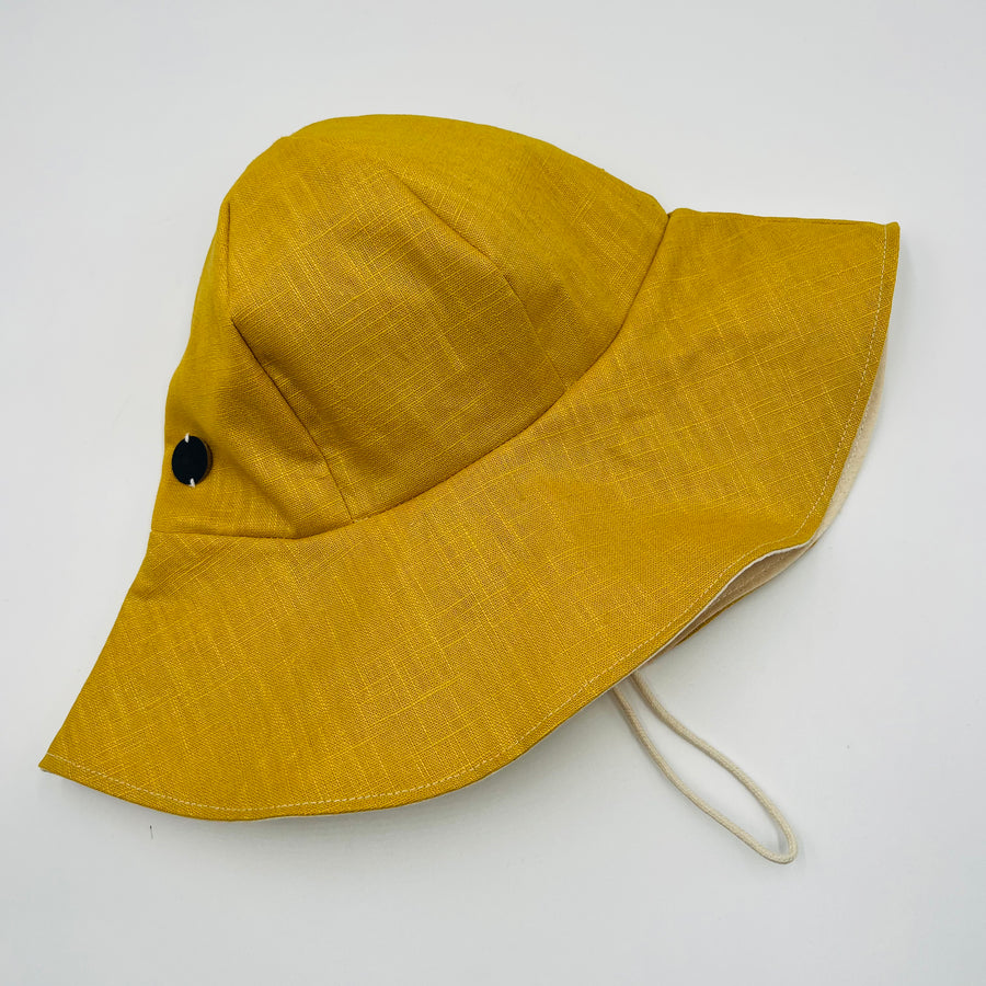 Adult Summer Hat (Mustard linen)