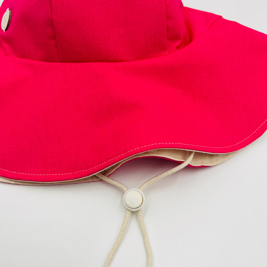 Adult Summer Hat (Fuchsia Linen)
