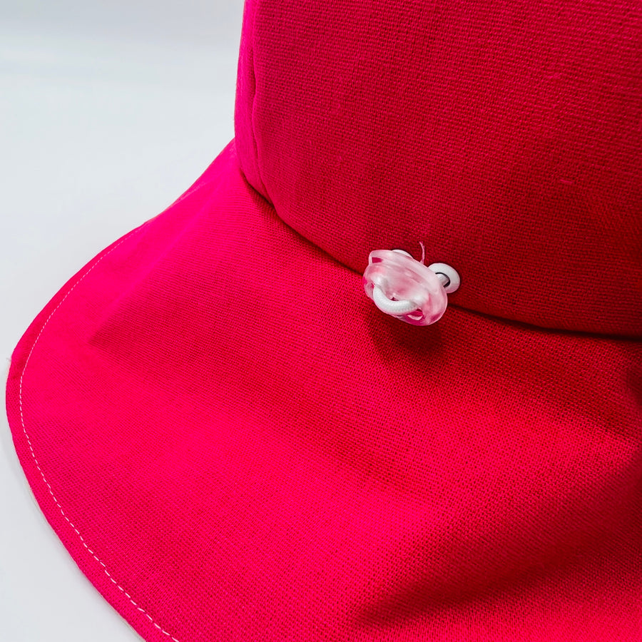 Adult Summer Hat (Fuchsia Linen)