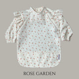 Shoulder Ruffle LPL Waterproof Bib, Rose Garden -  NEFERLAND