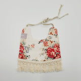 Boho Bib with Trim (Red Rose)