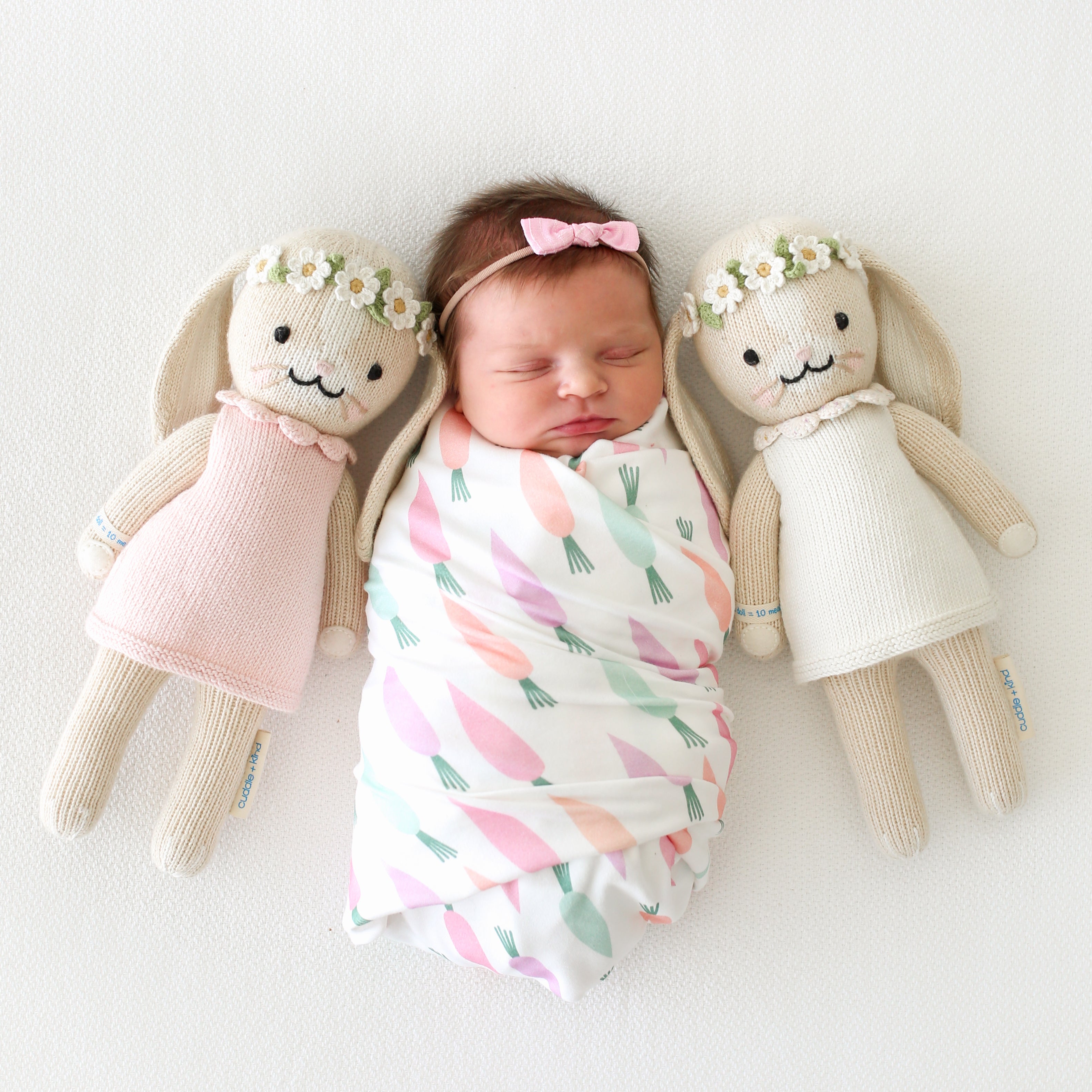 Cuddle + Kind Hannah The Bunny Pink, Little - 13"