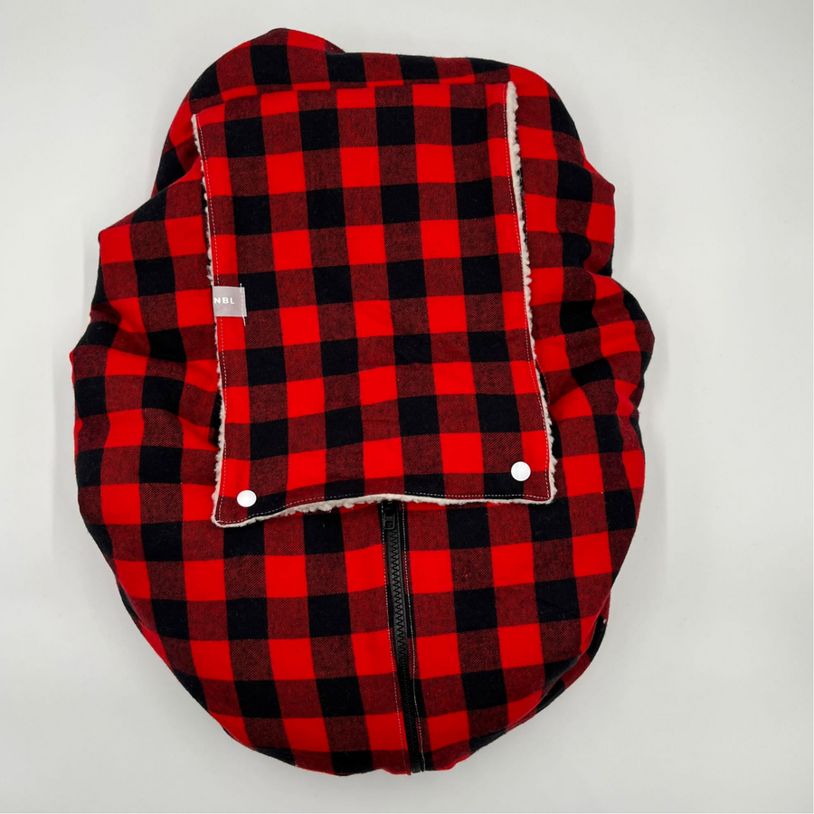 Buffalo check top car seat cover