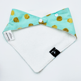 Bandana Bib (Gold Dots Mint)