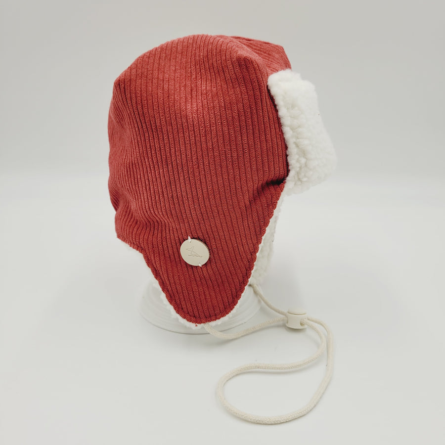 Pilot Hat (Brick Red Corduroy)