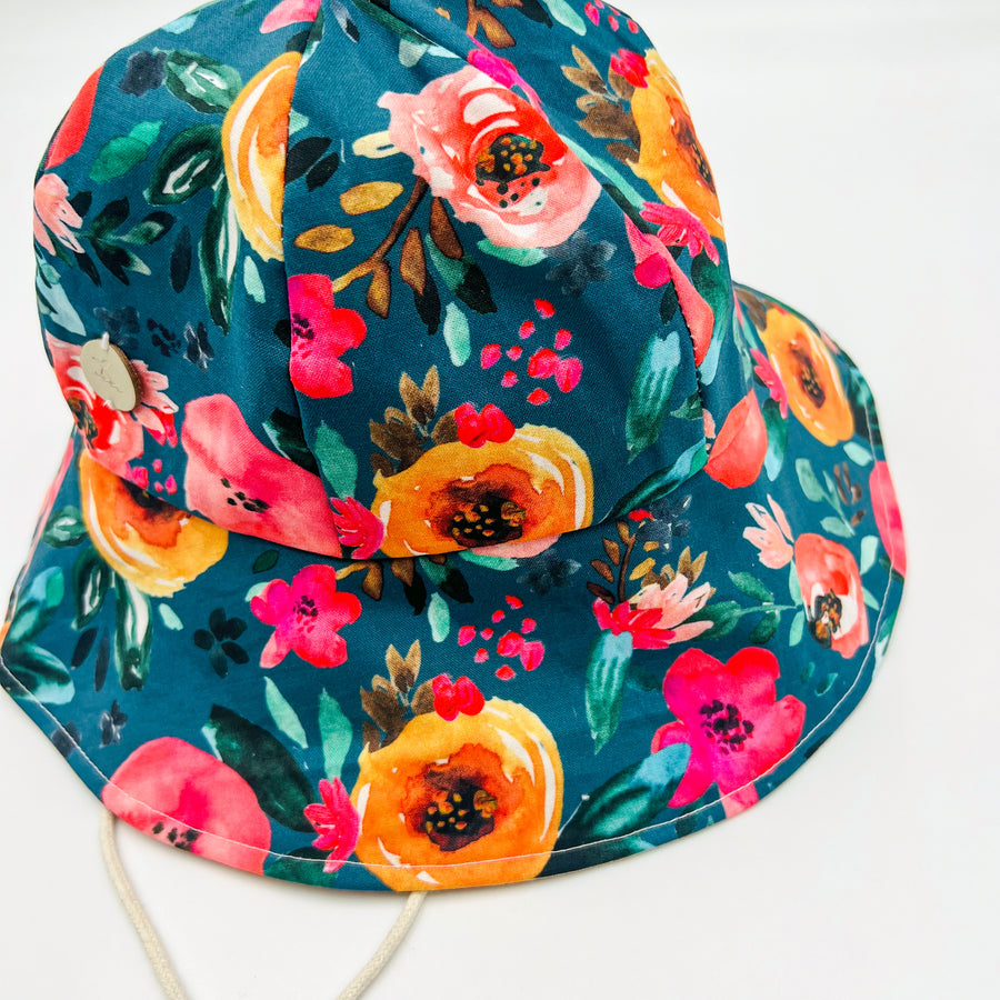 Summer Hat (floral teal bright)