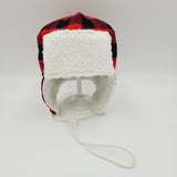 Pilot Hat (Black and Red Plaid)