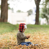 Pilot Hat (Black and Red Plaid)
