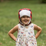 Pilot Hat (Black and Red Plaid)