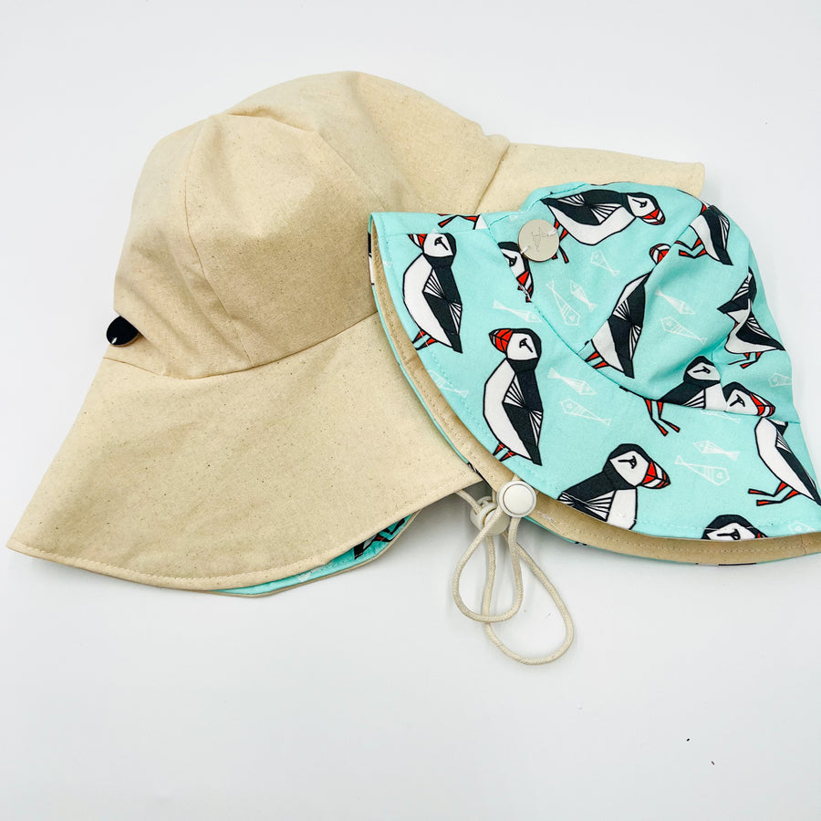 Mommy and Me, Adult Summer Hat (Mint Puffin)